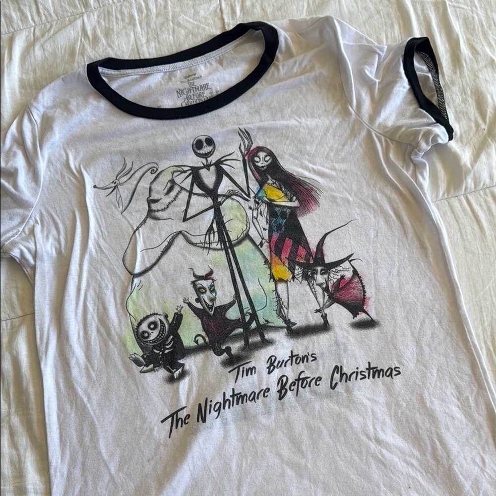 Disney White and Black Nightmare Before Christmas Women's Top